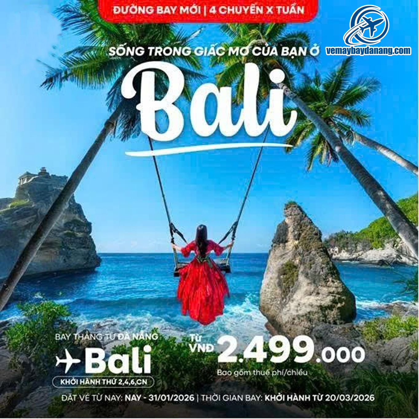 VÉ MÁY BAY GIÁ RẺ ĐÀ NẴNG ĐI BALI